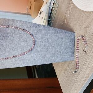 Pink lemonaid stand necklace and bracelet